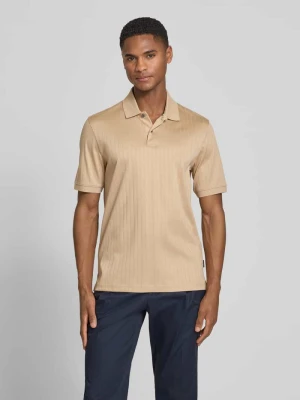 Koszulka polo w kroju regular fit z listwą guzikową Bugatti Beżowy