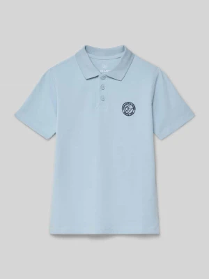 Koszulka polo w kroju regular fit z nadrukiem z logo model 'ALLIANCE' Jack&Jones Błękitny