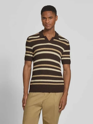 Koszulka polo w kroju slim fit z dekoltem w serek Bugatti