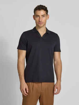 Koszulka polo w kroju slim fit z dekoltem w serek MCNEAL Czarny