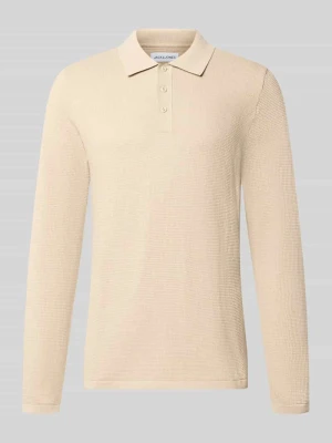 koszulka polo w kroju slim fit z detal z logo model 'AUSTIN' Jack&Jones Beżowy