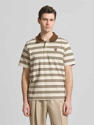 Koszulka polo w kroju slim fit z naszywką z logo model 'Colton' Wood Wood
