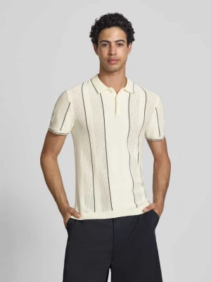 Koszulka polo w kroju slim fit z plisą z guzikami model 'AVEN' Blend