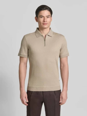 Koszulka polo w kroju slim fit z zamkiem błyskawicznym model 'Franciscojose' JOOP! Beżowy