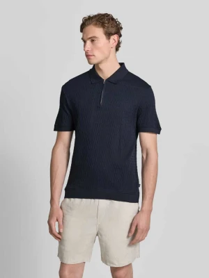 Koszulka polo w kroju slim fit z zamkiem błyskawicznym model 'Franciscojose' JOOP! Niebieski