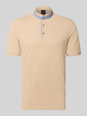 Koszulka polo w kroju slim fit ze stójką Bugatti Beżowy