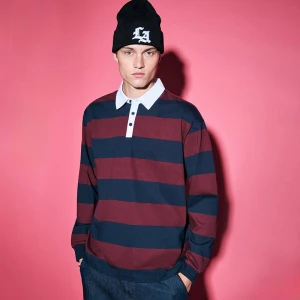 Koszulka polo w paski z długim rękawem House