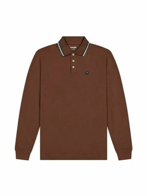 Koszulka polo Wrangler ciemnobrązowy
