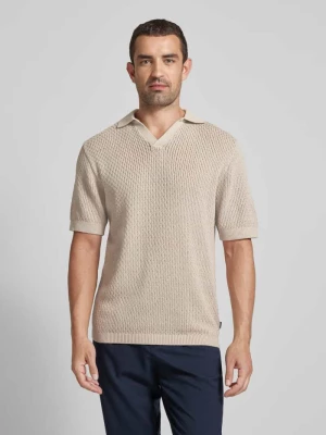 Koszulka polo z ażurowym wzorem model ‘PAULIN’ Jack & Jones Premium