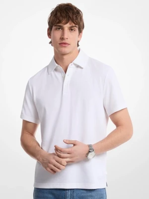 Koszulka polo z bawełnianej dzianiny bąbelkowej Michael Kors BIAŁY (Biały)