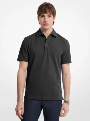 Koszulka polo z bawełnianej dzianiny bąbelkowej Michael Kors CZARNY (Czarny)