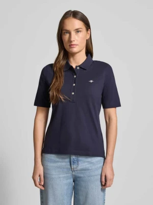 Koszulka polo z bawełny z detalem z logo Gant