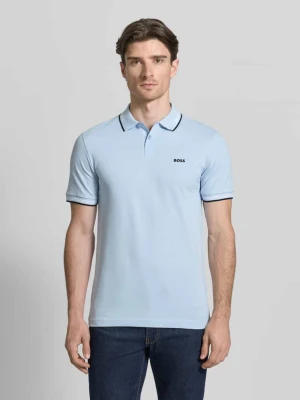 Koszulka polo z czystej bawełny, krój slim fit, model 'PAUL' BOSS Green