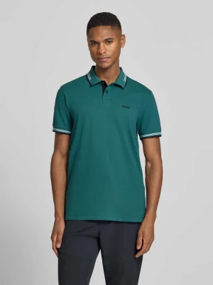 Koszulka polo z czystej bawełny, krój slim fit, model 'PAUL' BOSS Green