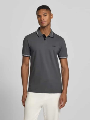 Koszulka polo z czystej bawełny, krój slim fit, model 'PAUL' BOSS Green