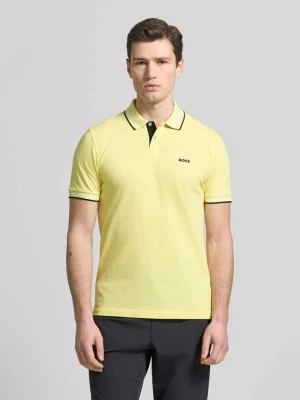 Koszulka polo z czystej bawełny, krój slim fit, model 'PAUL' BOSS Green