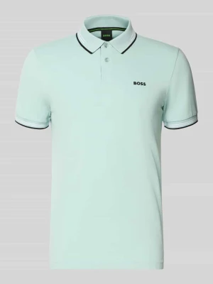 Koszulka polo z czystej bawełny, krój slim fit, model 'PAUL' BOSS Green
