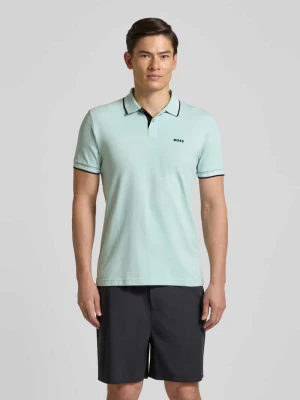 Koszulka polo z czystej bawełny, krój slim fit, model 'PAUL' BOSS Green