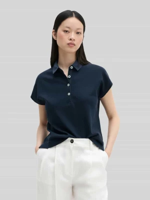 Koszulka polo z czystej bawełny o kroju loose fit Marc O'Polo Granatowy