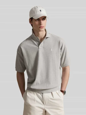 Koszulka polo z czystej bawełny o kroju loose fit Polo Ralph Lauren Jasnoszary melanż