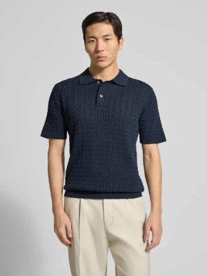 Koszulka polo z czystej bawełny o kroju regular fit model 'MATTIS' Selected Granatowy