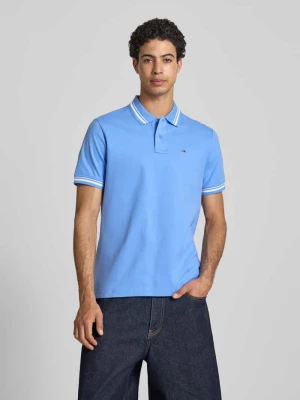 Koszulka polo z czystej bawełny o kroju regular fit Tommy Jeans Metaliczny niebieski