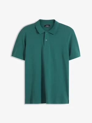 Koszulka polo z grubej piki BonPrix zielony