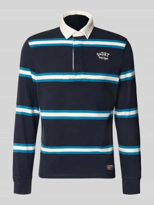 Koszulka polo z czystej bawełny Superdry Granatowy