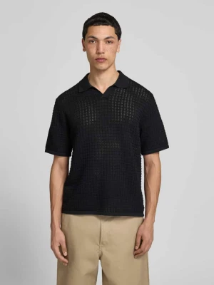 Koszulka polo z dekoltem w serek, krój regular fit Jack&Jones Czarny
