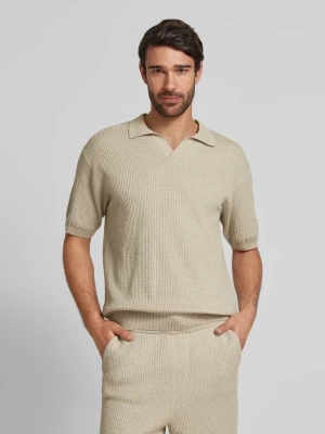 Koszulka polo z dekoltem w serek model ‘Keflo’ Boss Orange