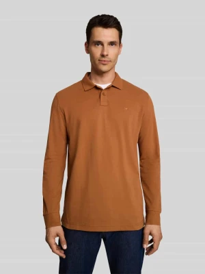 Koszulka polo z detal z logo Tom Tailor Camel