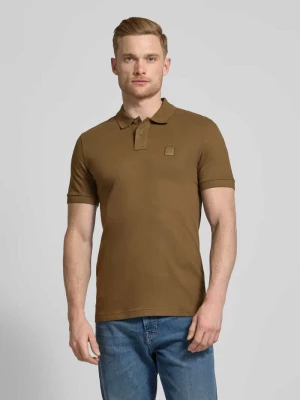 Koszulka polo z detalem z logo model ‘Passenger’ Boss Orange