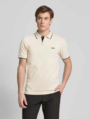 Koszulka polo z detalem z logo model ‘Paul’ BOSS Green