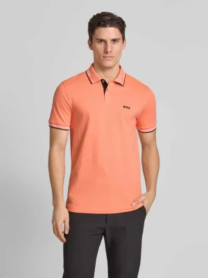 Koszulka polo z detalem z logo model ‘Paul’ BOSS Green