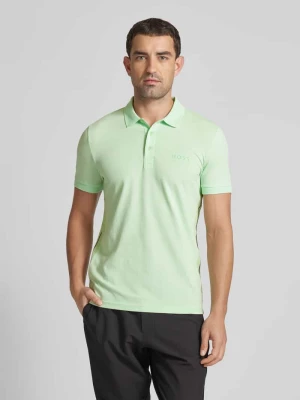Koszulka polo z detalem z logo model ‘Paule’ BOSS Green