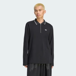 KOSZULKA POLO Z DŁUGIM RĘKAWEM 3 STRIPES ENGINEERED RIB Adidas czarny