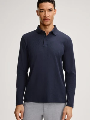 Koszulka polo z długim rękawem Bryson w kolorze granatowym ze wzorem Joop