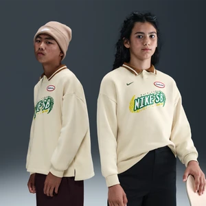 Koszulka polo z długim rękawem do skateboardingu dla dużych dzieci Nike SB - Brązowy