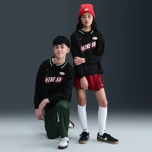 Koszulka polo z długim rękawem do skateboardingu dla dużych dzieci Nike SB - Czerń