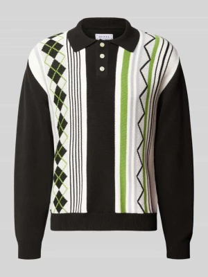 Koszulka polo z długim rękawem, krój regular fit, model 'TULLA' Edwin Czarny