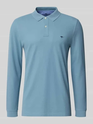 Koszulka polo z długim rękawem o kroju regular fit z wyhaftowanym logo FYNCH-HATTON Jasnoniebieski