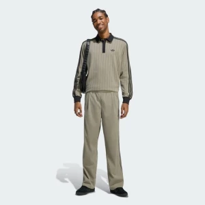 Koszulka polo z długim rękawem w prążki Adidas Silver Pebble