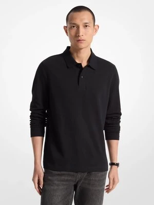 Koszulka polo z długim rękawem z dzianiny bąbelkowej Michael Kors Mens