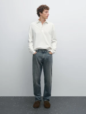Koszulka Polo Z Długim Rękawem Ze 100% Bawełny - Surowy - - Massimo Dutti - Mężczyzna