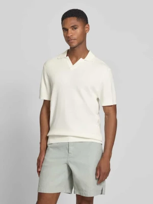 koszulka polo z dzianiny o kroju regular fit z fakturowanym wzorem model 'MOSVIK' casual friday
