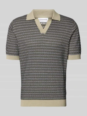 Koszulka polo z dzianiny o kroju relaxed fit z dekoltem w serek lindbergh