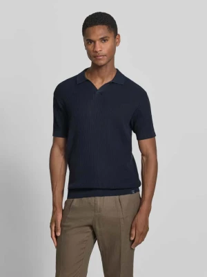 Koszulka polo z dzianiny o kroju slim fit z dekoltem w serek Lerros