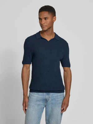 Koszulka polo z dzianiny o kroju slim fit z fakturowanym wzorem Bugatti