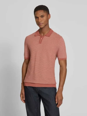 koszulka polo z dzianiny o kroju slim fit z fakturowanym wzorem model 'BRAIAN' Drykorn