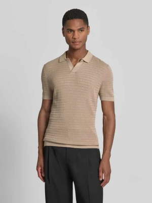 koszulka polo z dzianiny o kroju slim fit z fakturowanym wzorem model 'BRAIAN' drykorn
